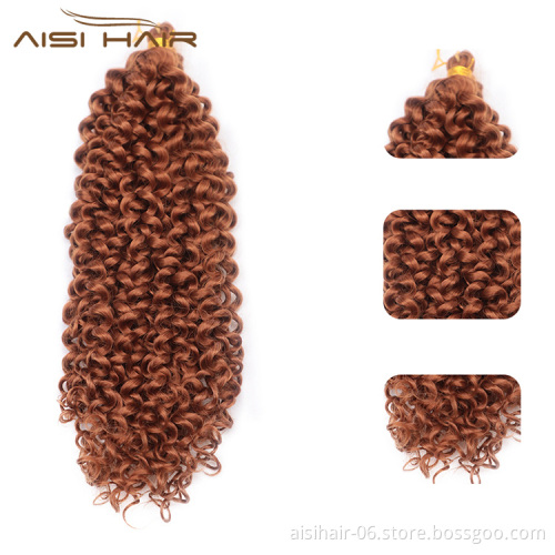Aisi Hair Wholesale Manufacturer Fluffy Hair Extensions Crochet Braids Loose Curly Wave Pre Looped Synthetic Braiding Hair